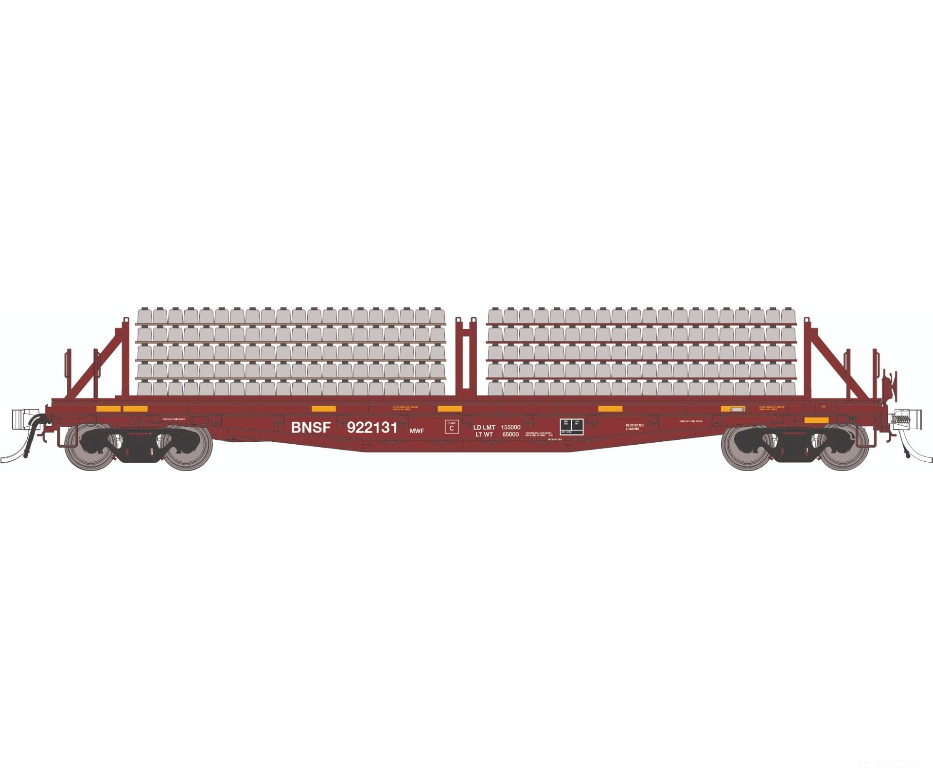 Rapido 138304A HO F30D 50’ Tie Car: BNSF - MOW: Single Car #2 Freight Cars