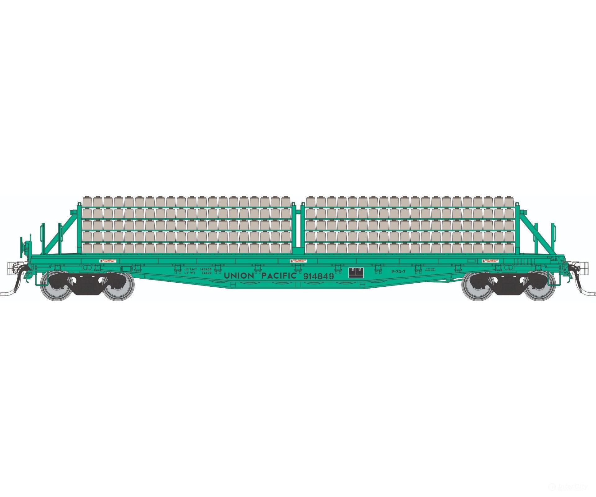 Rapido 138305 HO F30D 50’ Tie Car: UP - MOW: 6-Pack Freight Cars