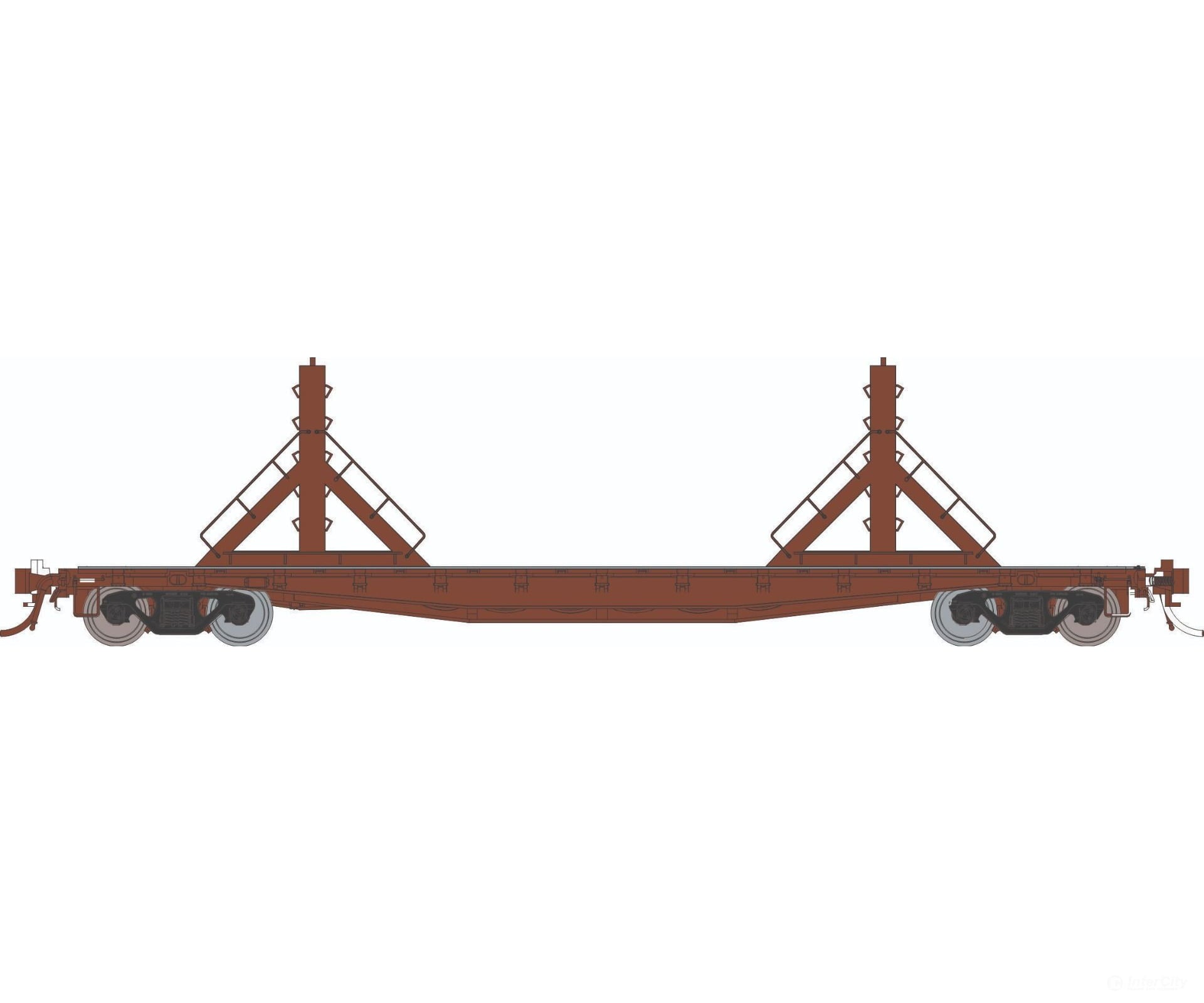 Rapido 138499 HO F30D 50’ Rail Flat Car: Painted Unlettered: Single Car Freight Cars