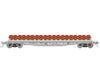 Rapido 138501 HO F30D 50’ Wheel Flat Car: ATSF - MOW: 3-Pack Freight Cars
