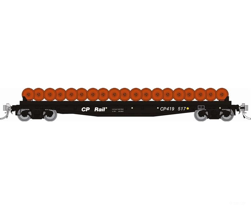 Rapido 138503 HO F30D 50’ Wheel Flat Car: CP - MOW: 3-Pack Freight Cars