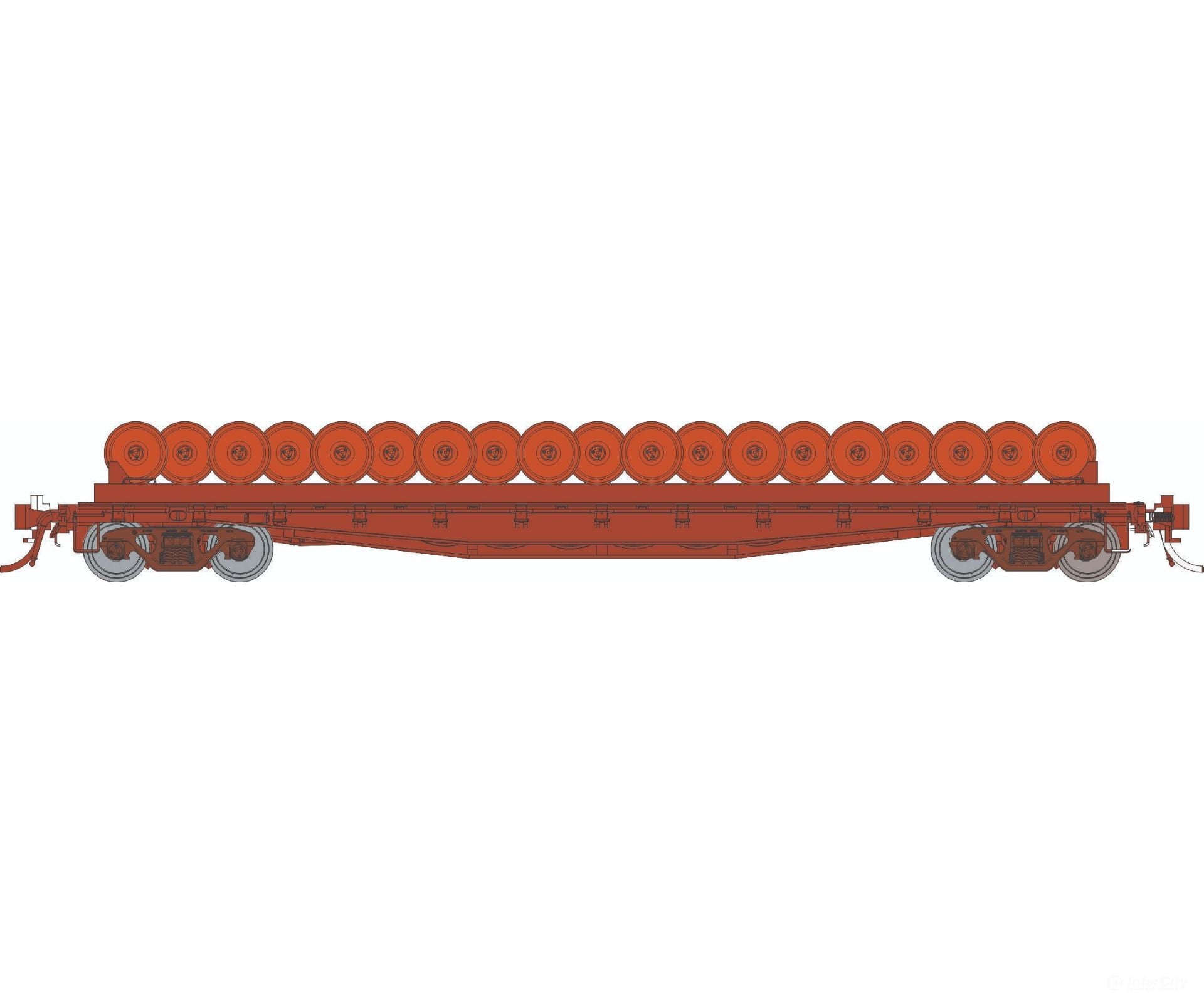 Rapido 138599 HO F30D 50’ Wheel Flat Car: Painted Unlettered: Single Car Freight Cars