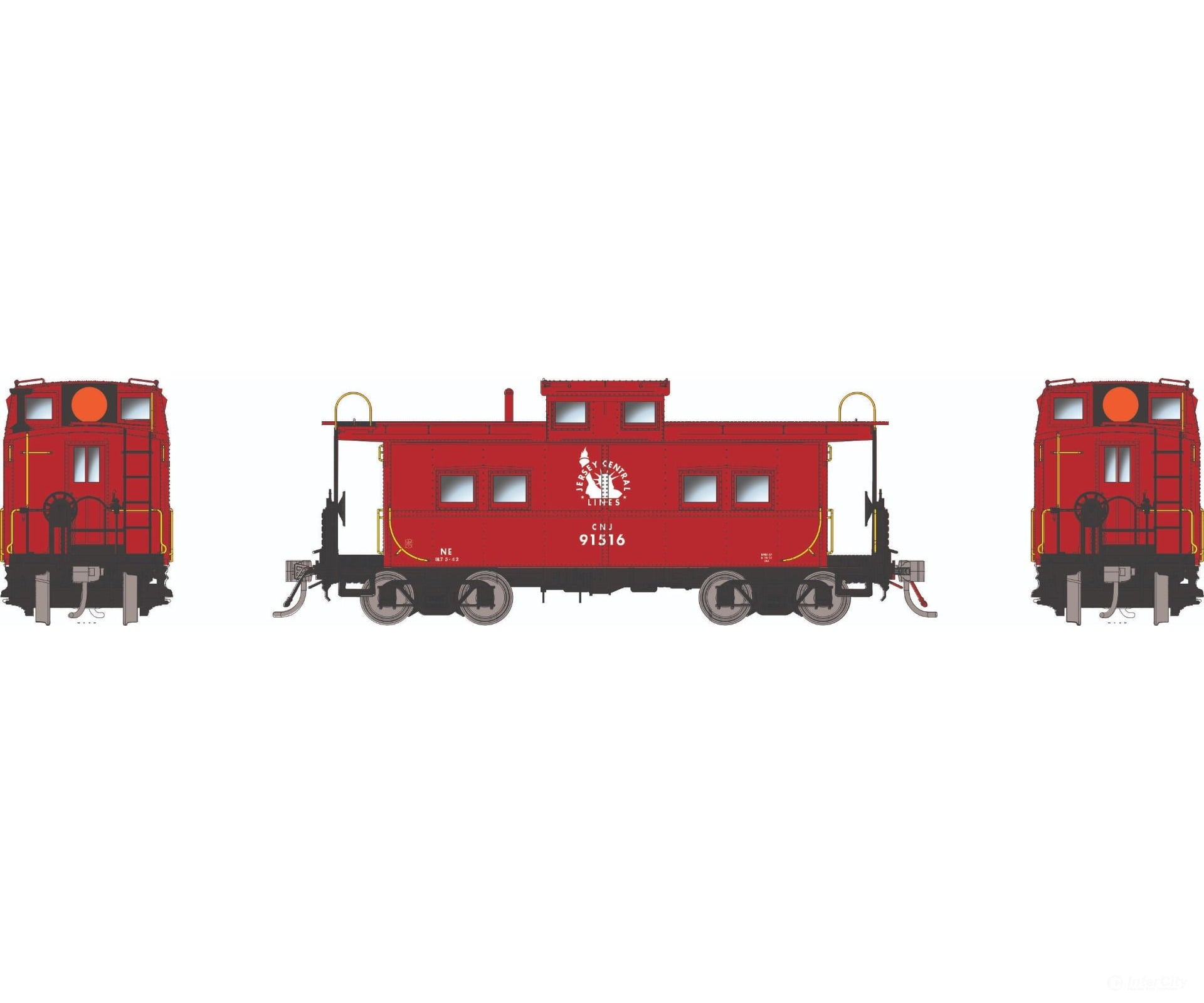 Rapido 144039 HO Northeastern-style Steel Caboose: CNJ - Lines Logo: #91516 Freight Cars