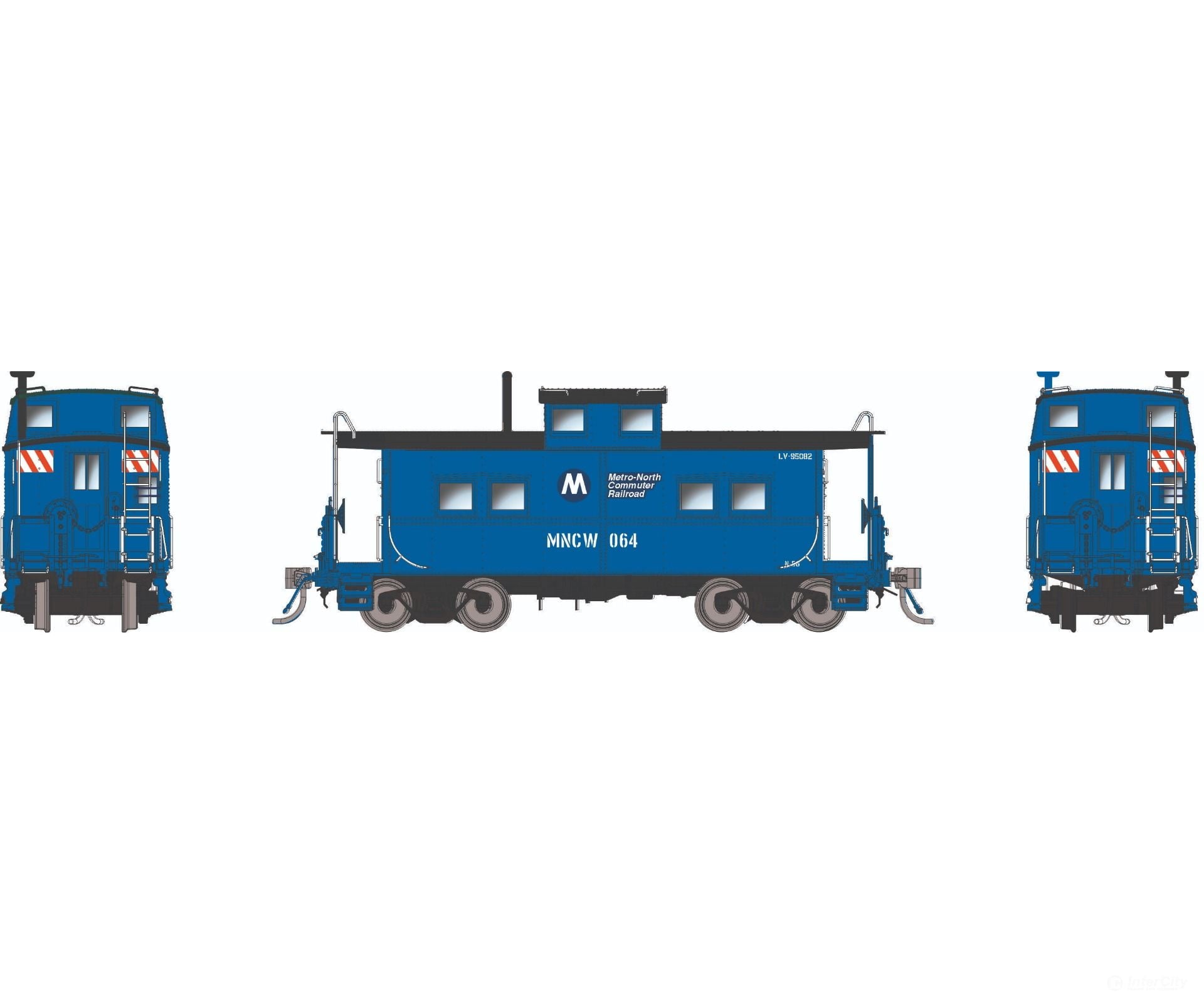 Rapido 144047 HO Northeastern-style Steel Caboose: Metro North: #064 Freight Cars