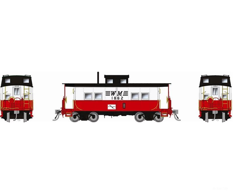 Rapido 144055 HO Northeastern-style Steel Caboose: WM - Circus Scheme: #1869 Freight Cars