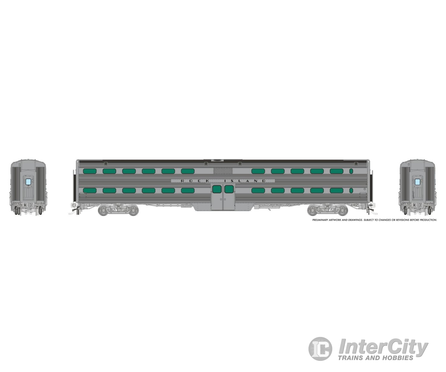 Rapido 145019 HO Gallery Commuter Car: Rock Island Coach: #140 Passenger Cars
