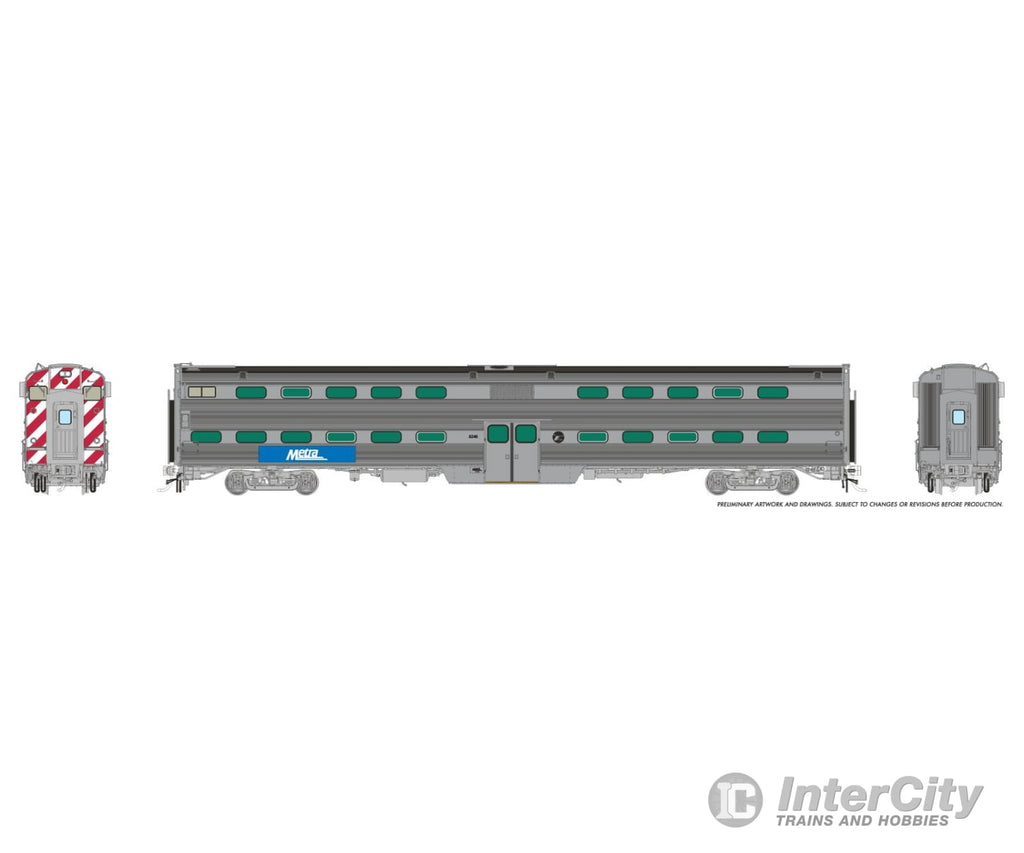 Rapido 145037 HO Gallery Commuter Car: Metra - Modern Logo Dummy Cab w/Windows: #8270 Passenger Cars