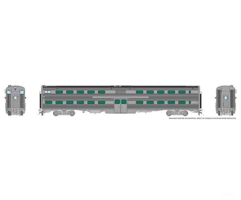 Rapido 145096 HO Gallery Commuter Car: Cab Coach: Painted Unletttered Passenger Cars