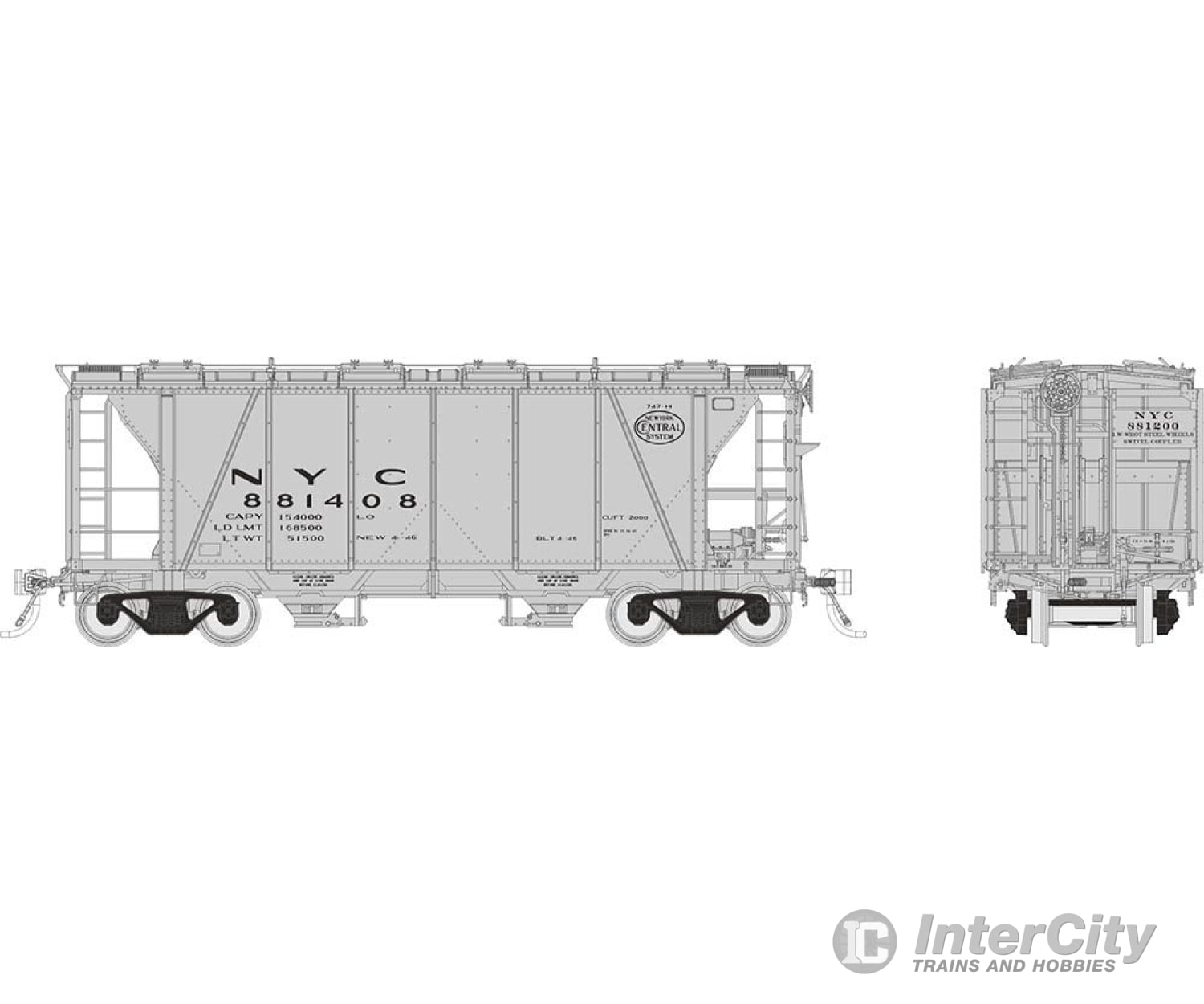 Rapido 149002 Ho Enterprise Covered Hopper: Nyc - Gothic: 6-Pack #1