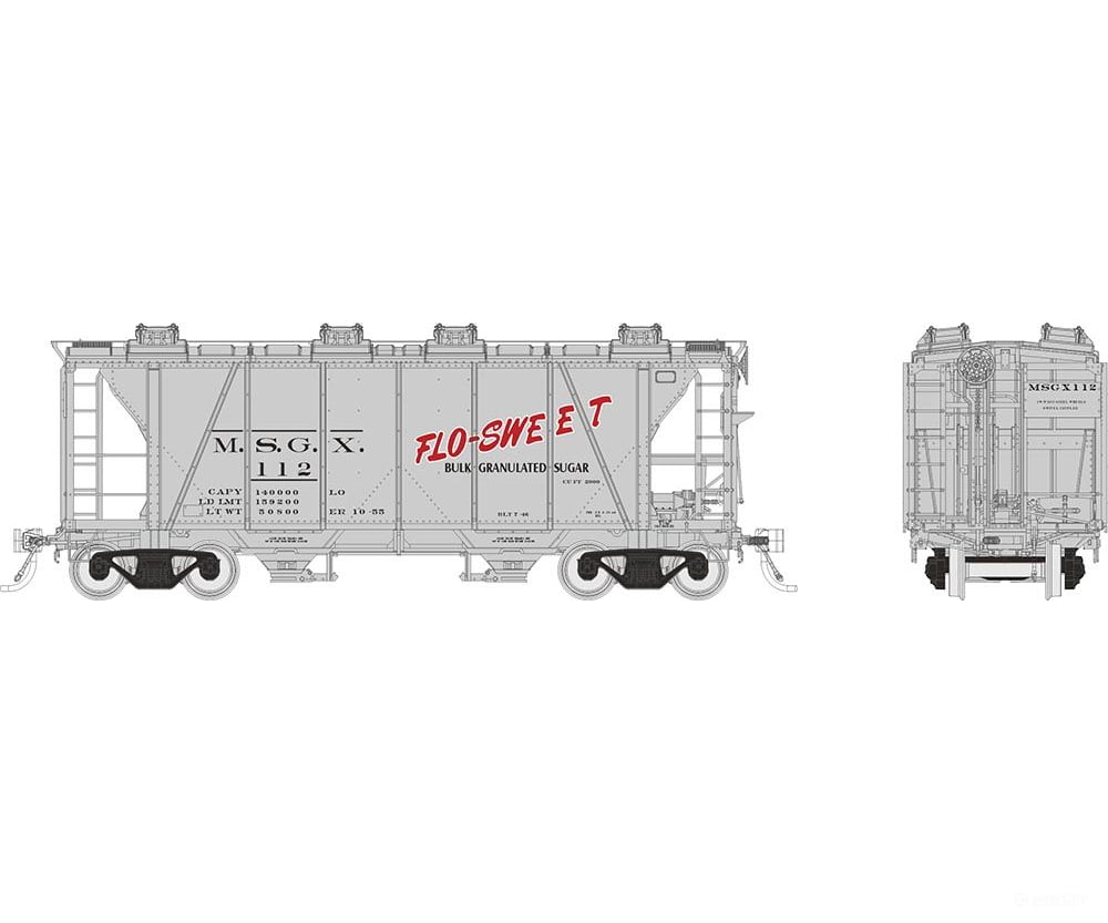 Rapido 149004 Ho Enterprise Covered Hopper: Msgx (Flo-Sweet): 6-Pack #1