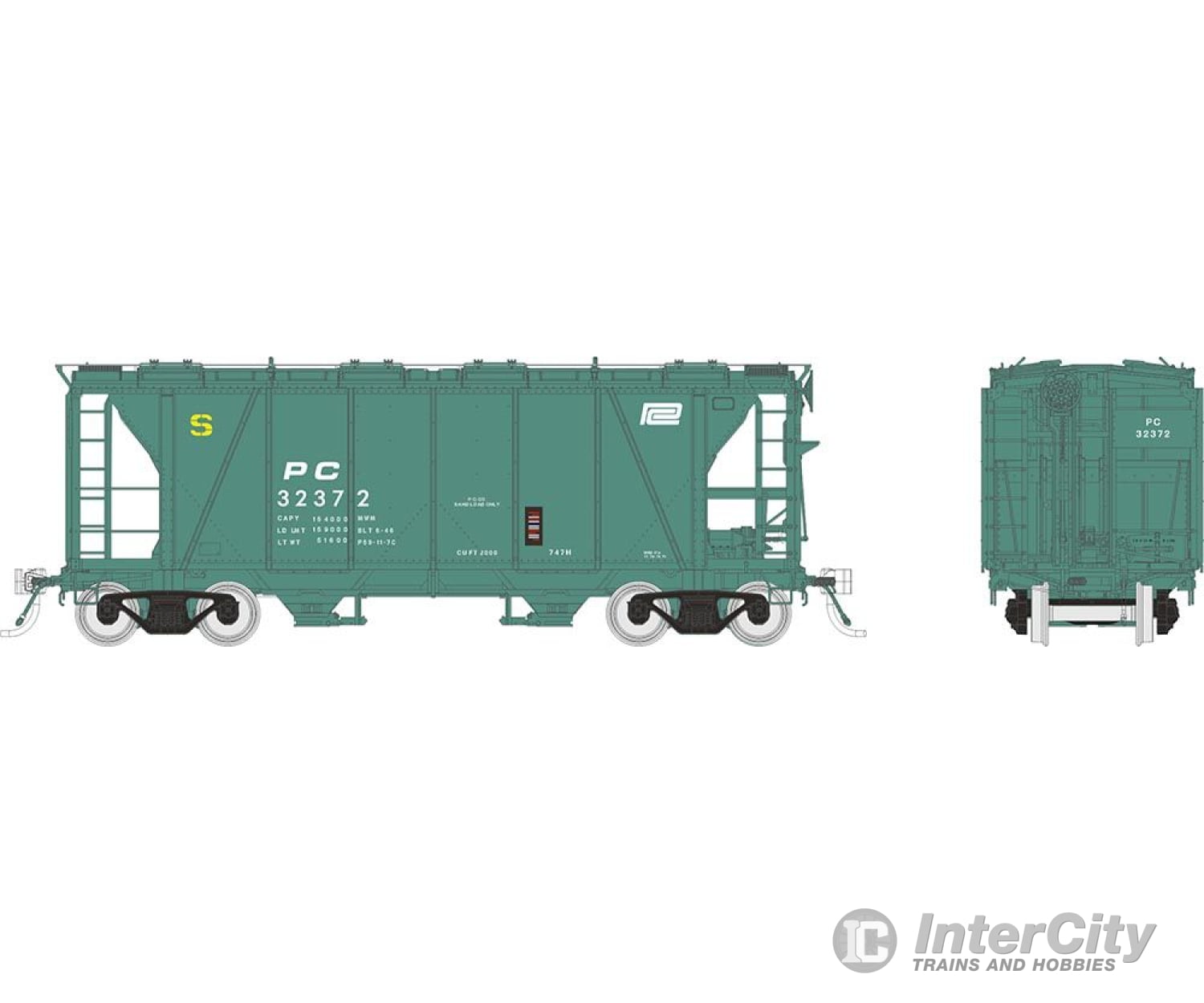 Rapido 149007 Ho Enterprise Covered Hopper: Penn Central - Mow: 3-Pack #1