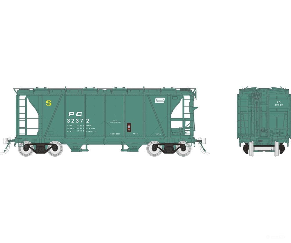 Rapido 149007A Ho Enterprise Covered Hopper: Penn Central - Mow: Single Car #1