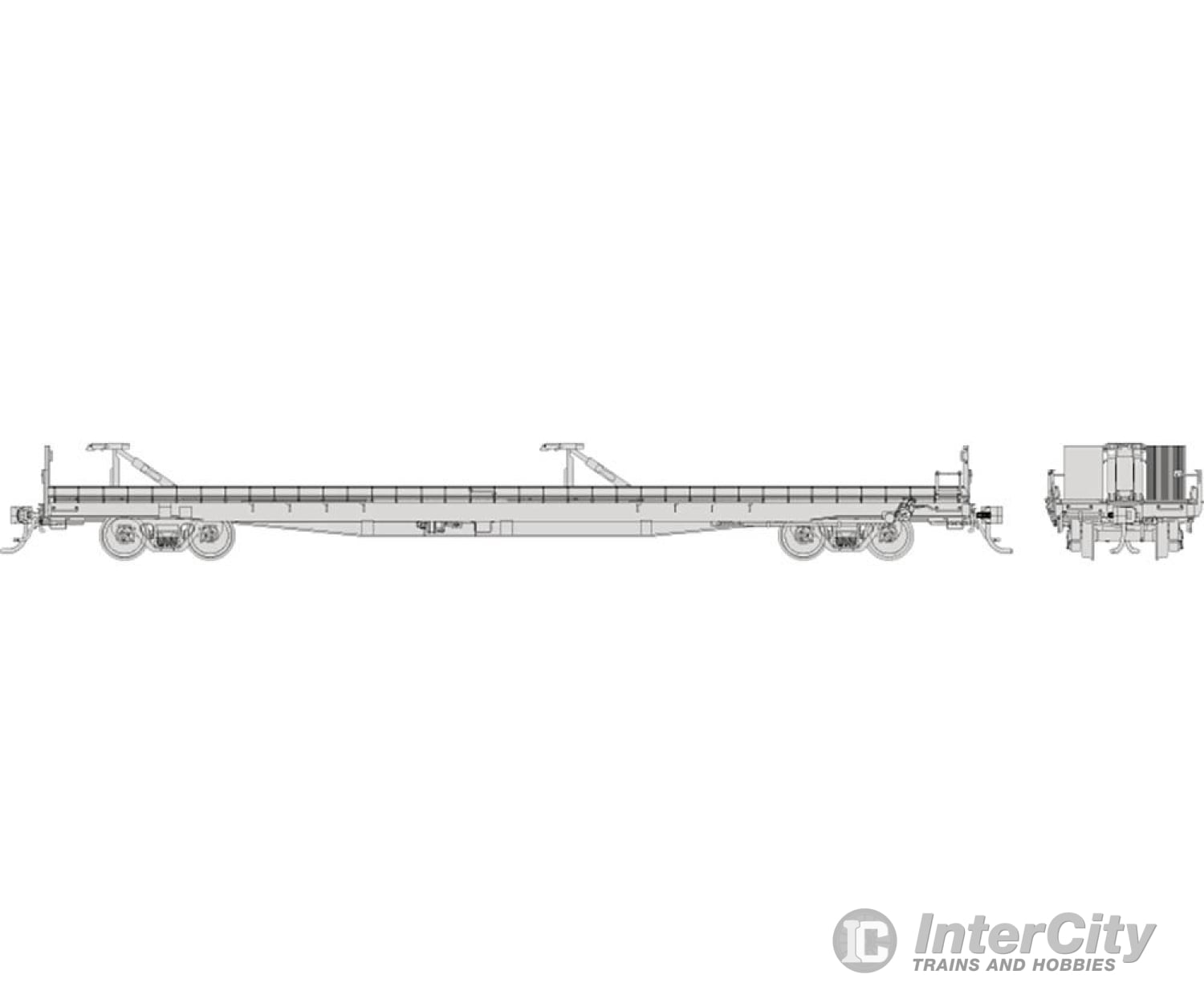 Rapido 151098 Ho Marine Industries Piggyback Flatcar: Undecorated: Single Car Freight Cars