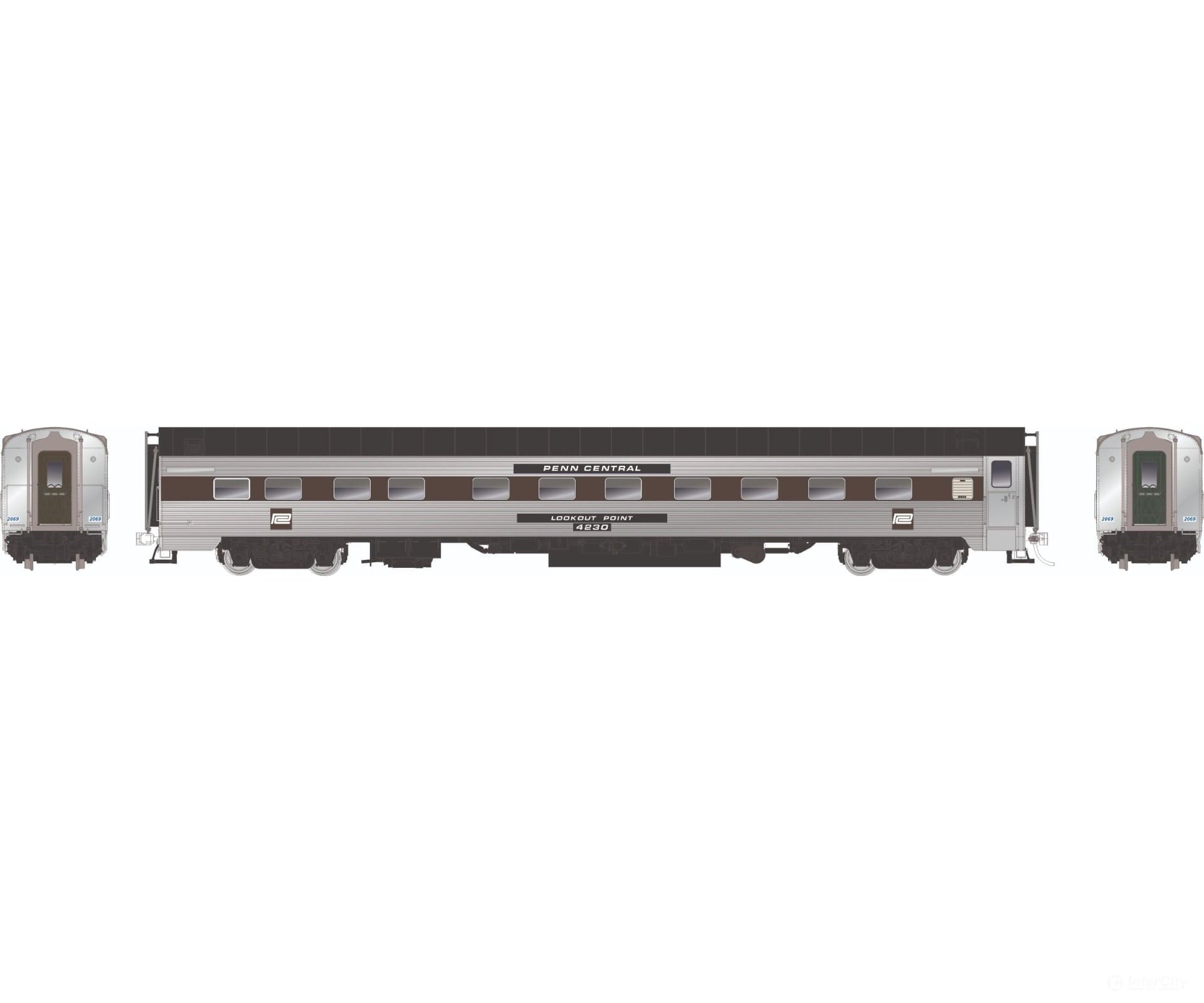 Rapido 152026 Ho Ps 14-4 Sleeper: Penn Central W/Skirts: #4230 Lookout Point Passenger Cars