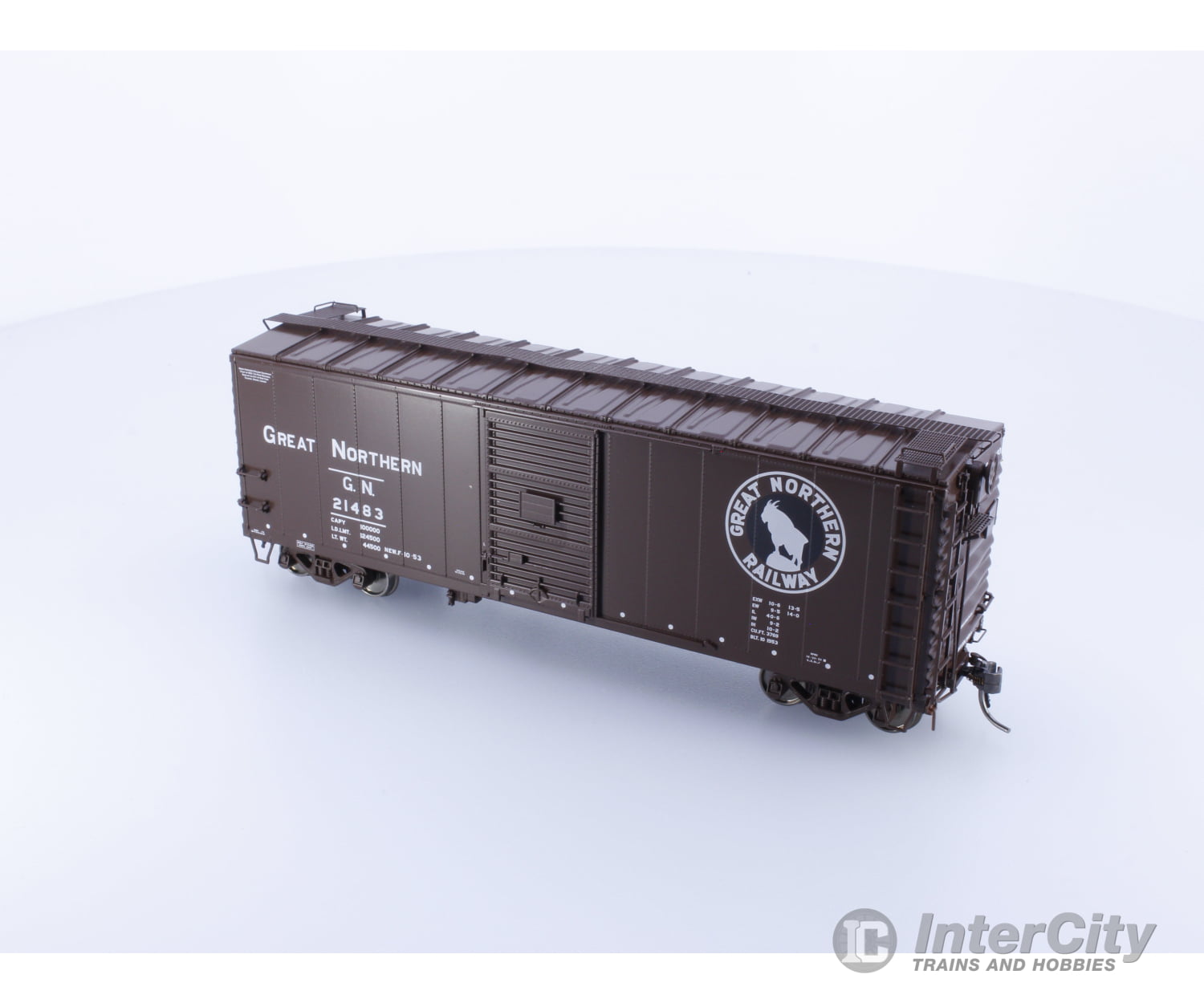 Rapido 155001A Ho Gn 40’ Boxcar W/ Early Idne Great Northern (Gn) 21483 Freight Cars