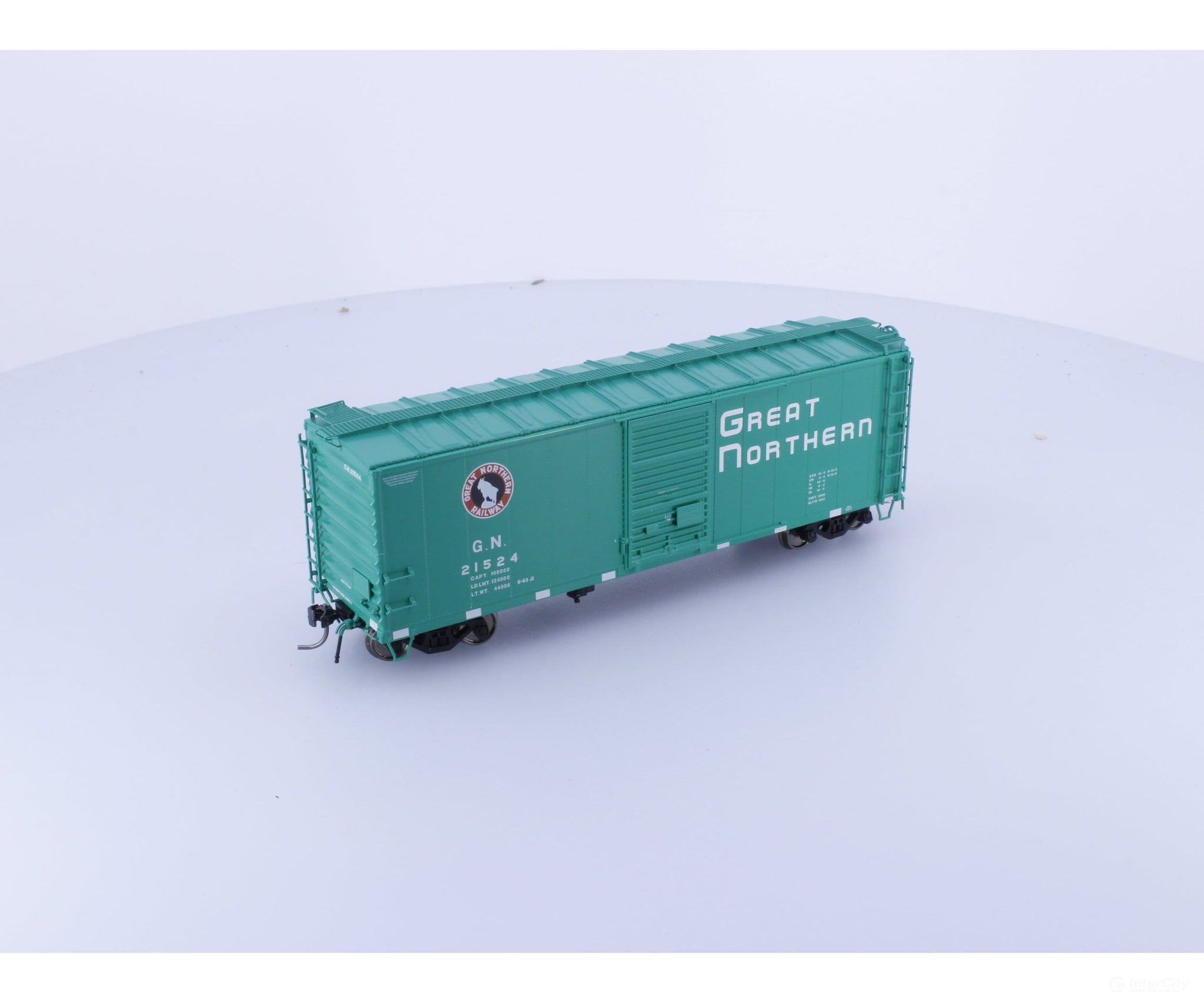 Rapido 155003A HO 40’ Box Car With Early IDNE Glacier Green Great Northern (GN) 21524 Freight Cars