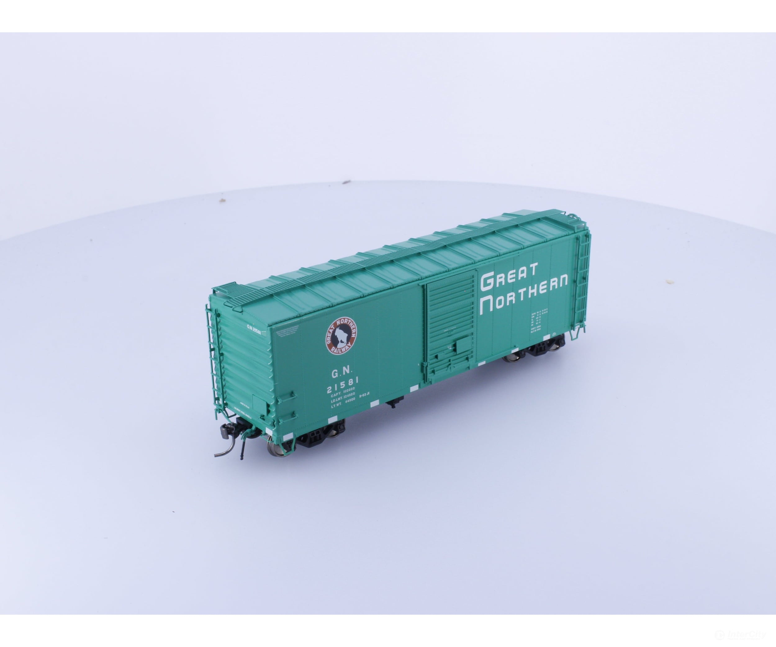 Rapido 155003A HO 40’ Box Car With Early IDNE Glacier Green Great Northern (GN) 21581 Freight Cars