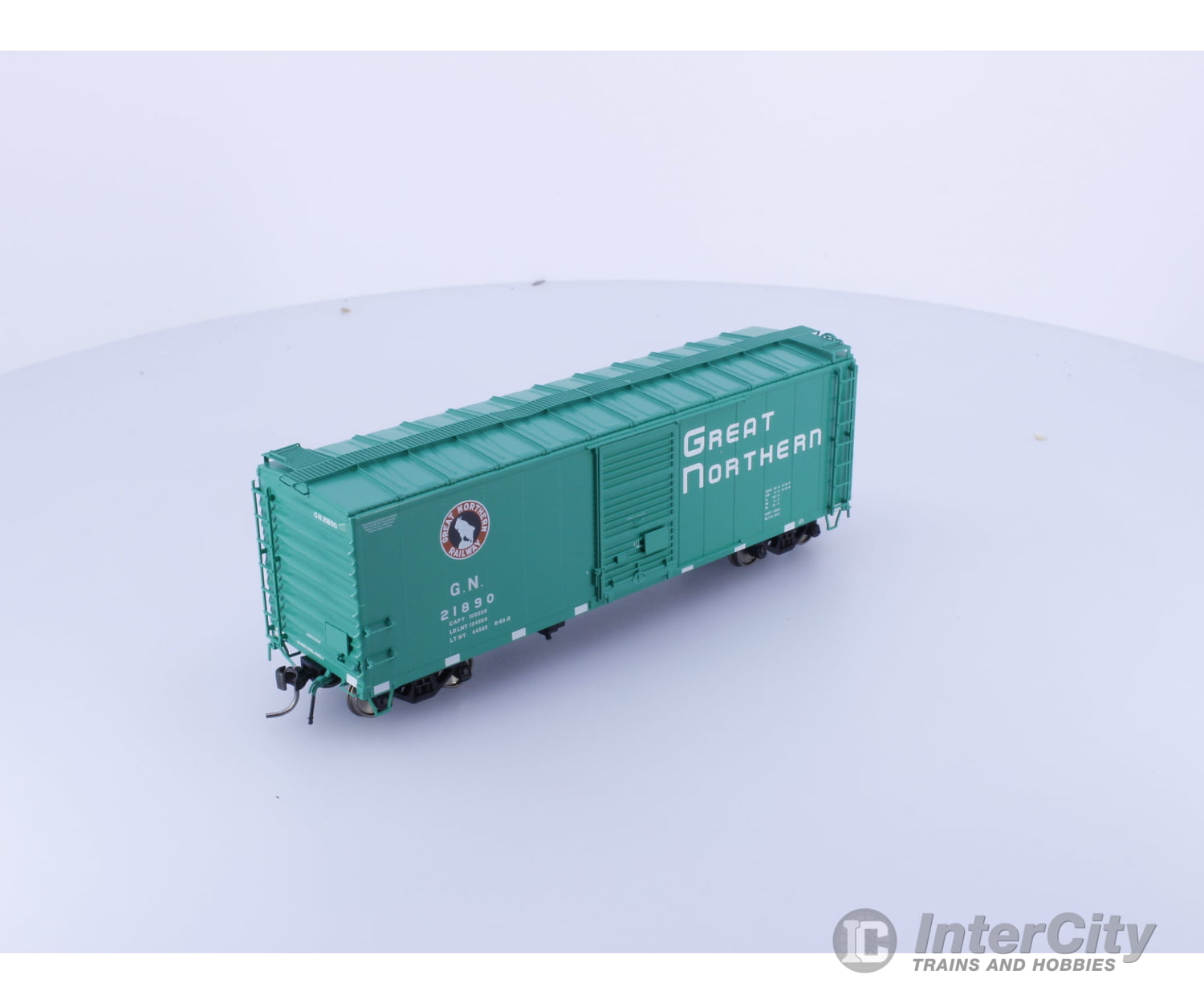 Rapido 155003A HO 40’ Box Car With Early IDNE Glacier Green Great Northern (GN) 21890 Freight Cars