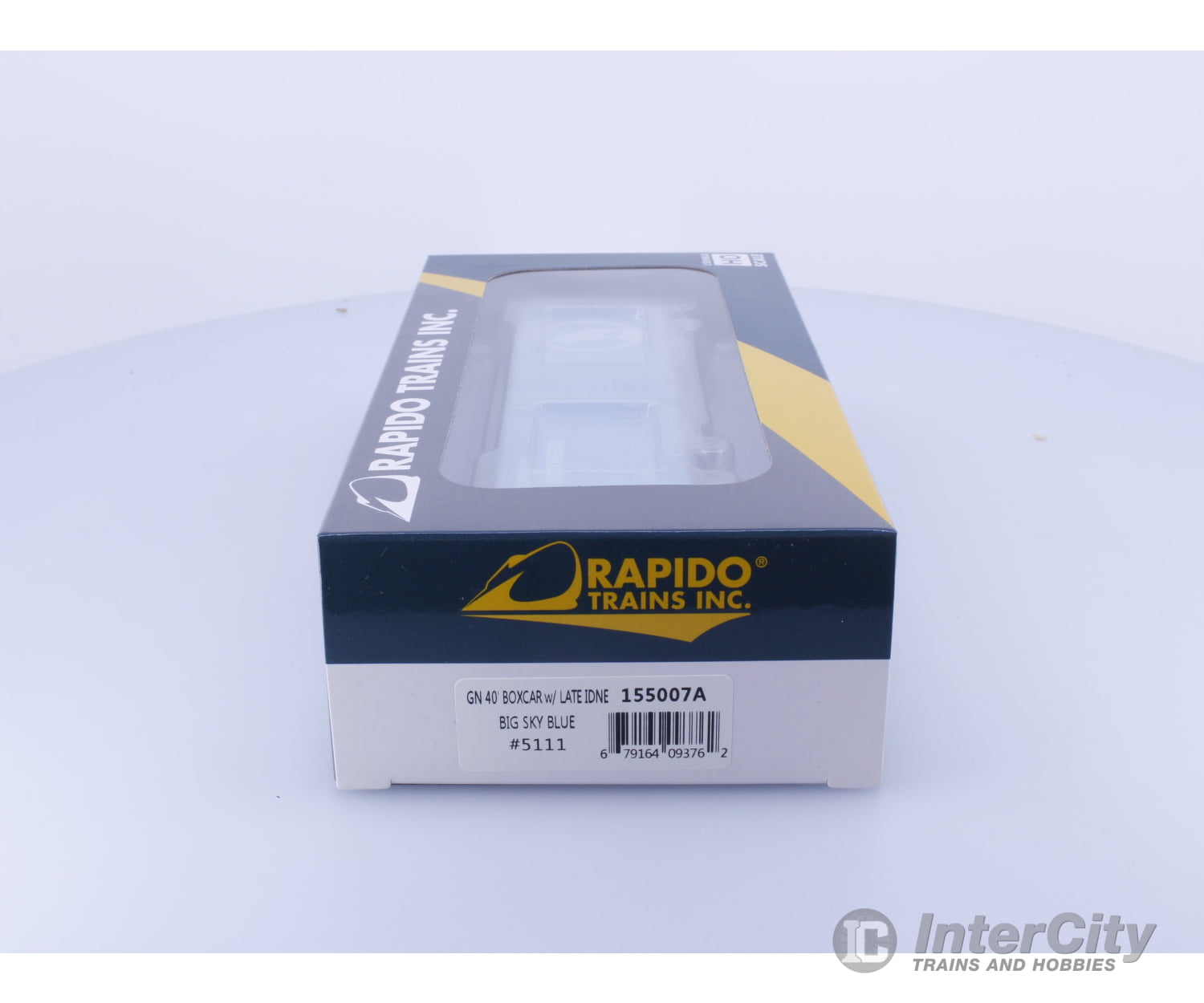 Rapido 155007A HO 40’ Box Car With Late IDNE Big Sky Blue Great Northern (GN) 5111 Freight Cars