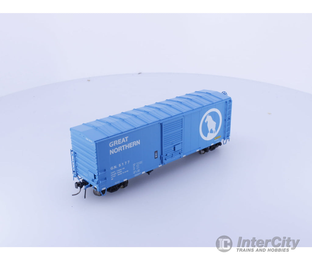 Rapido 155007A HO 40’ Box Car With Late IDNE Big Sky Blue Great Northern (GN) 5177 Freight Cars
