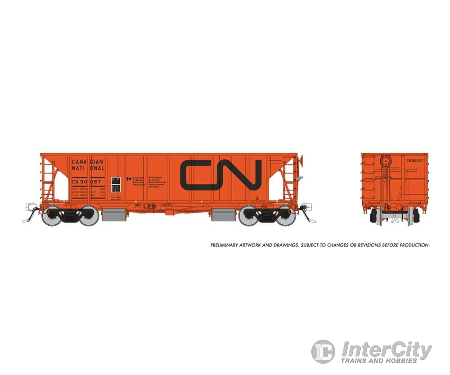 Rapido 158002A Ho Nsc Ballast Car: Cn - Branchline: Single Car #1 Freight Cars