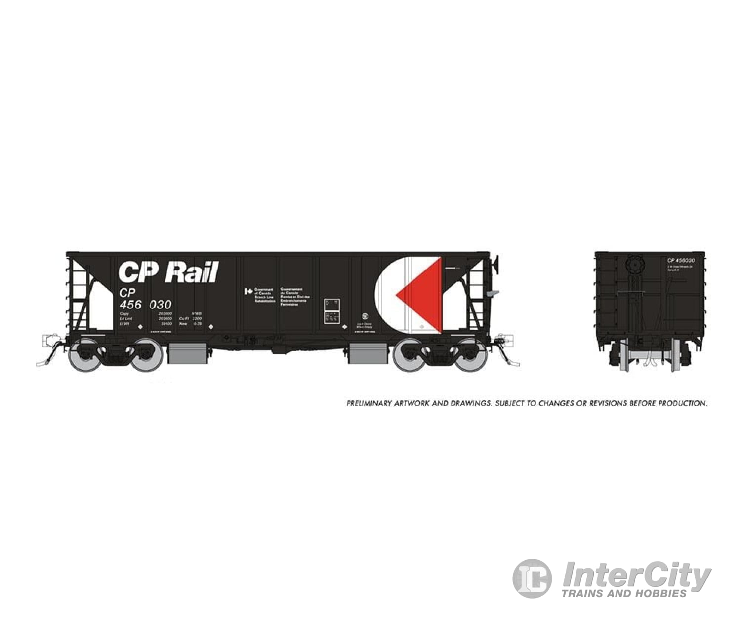 Rapido 158004A Ho Nsc Ballast Car: Cp Rail - Branchline: Single Car #1 Freight Cars