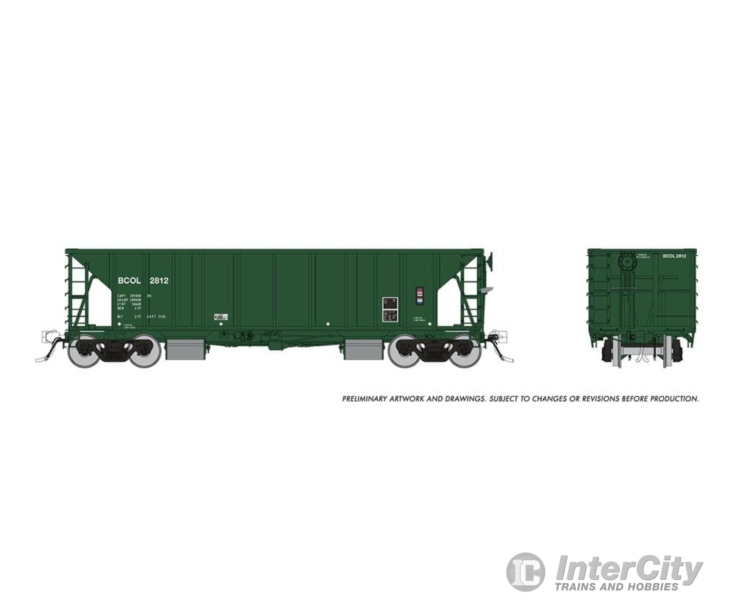 Rapido 158005A Ho Nsc Ballast Car: Bc Rail - Early: Single Car Freight Cars