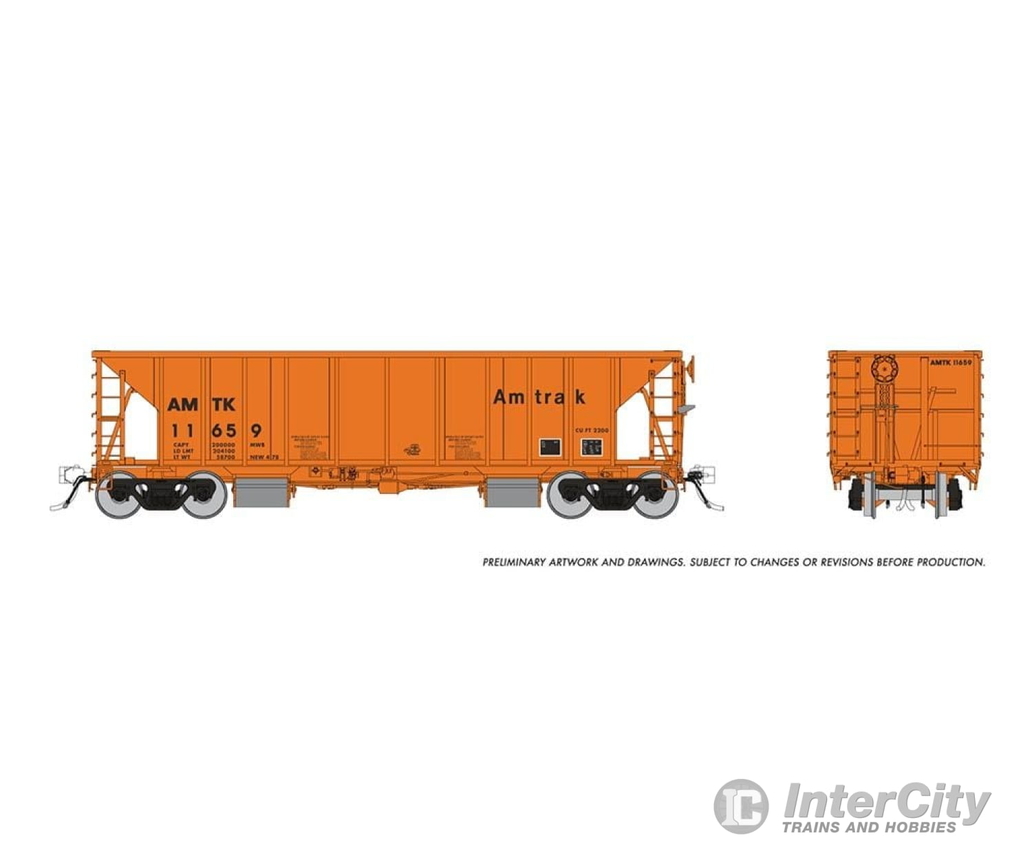 Rapido 158007 Ho Nsc Ballast Car: Amtrak: 6-Pack Freight Cars