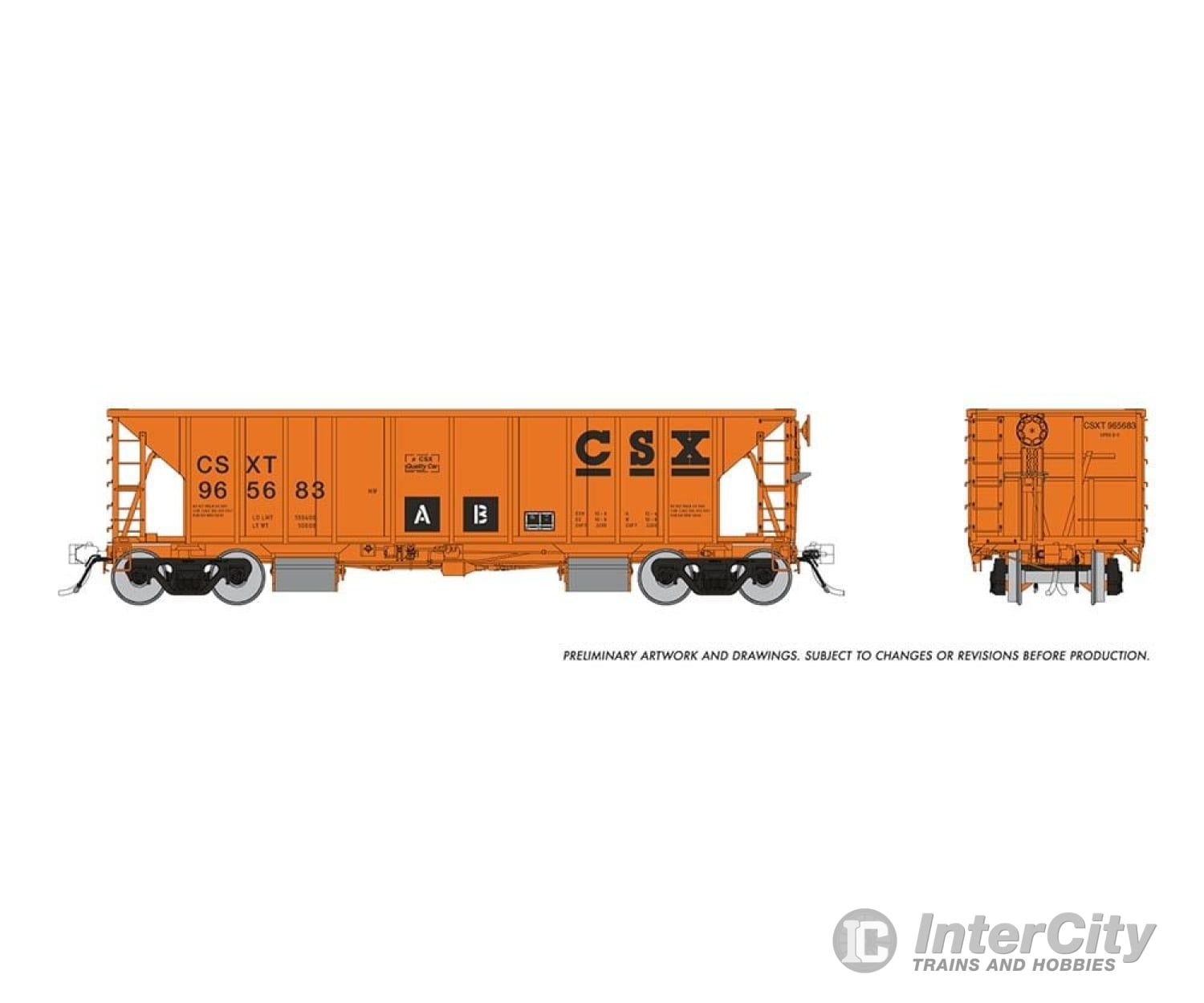 Rapido 158008 Ho Nsc Ballast Car: Csx: 6-Pack Freight Cars