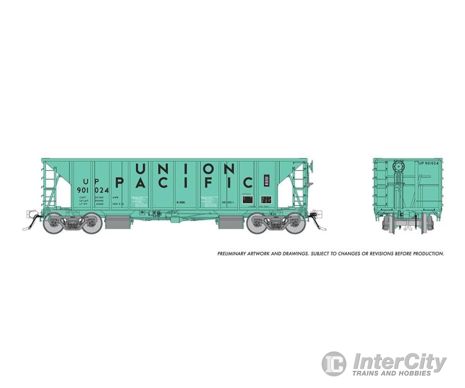 Rapido 158011 Ho Nsc Ballast Car: Union Pacific - Early: 6-Pack Freight Cars