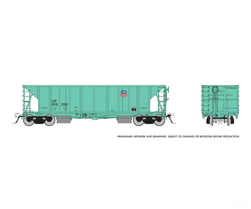 Rapido 158012A Ho Nsc Ballast Car: Union Pacific - Late: Single Car Freight Cars