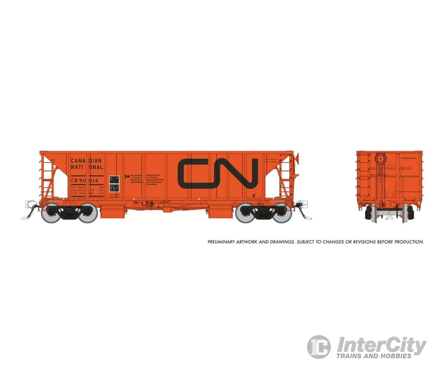 Rapido 158014A Ho Nsc Ballast Car: Cn - Branchline: Single Car #2 Freight Cars