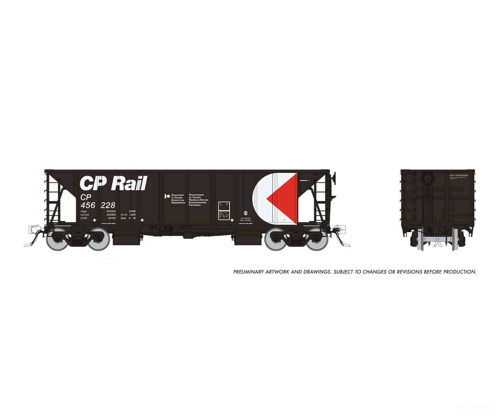 Rapido 158016 Ho Nsc Ballast Car: Cp Rail - Branchline: 6-Pack #2 Freight Cars