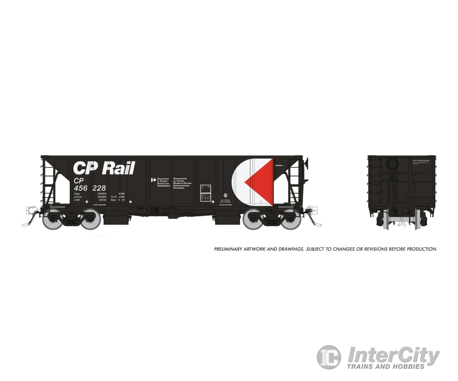 Rapido 158016A Ho Nsc Ballast Car: Cp Rail - Branchline: Single Car #2 Freight Cars