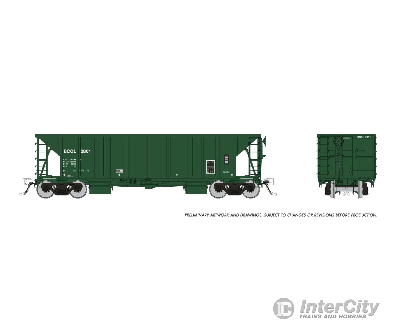 Rapido 158017A Ho Nsc Ballast Car: Bc Rail - Early: Single Car #2 Freight Cars