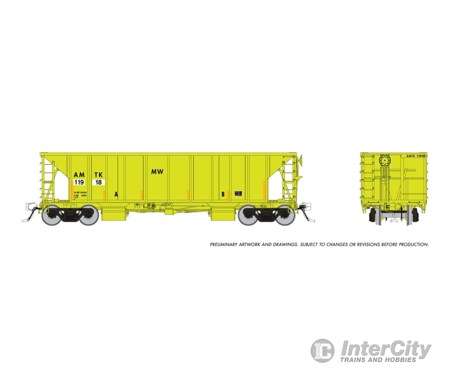 Rapido 158018 Ho Nsc Ballast Car: Amtrak - Late: 6-Pack Freight Cars