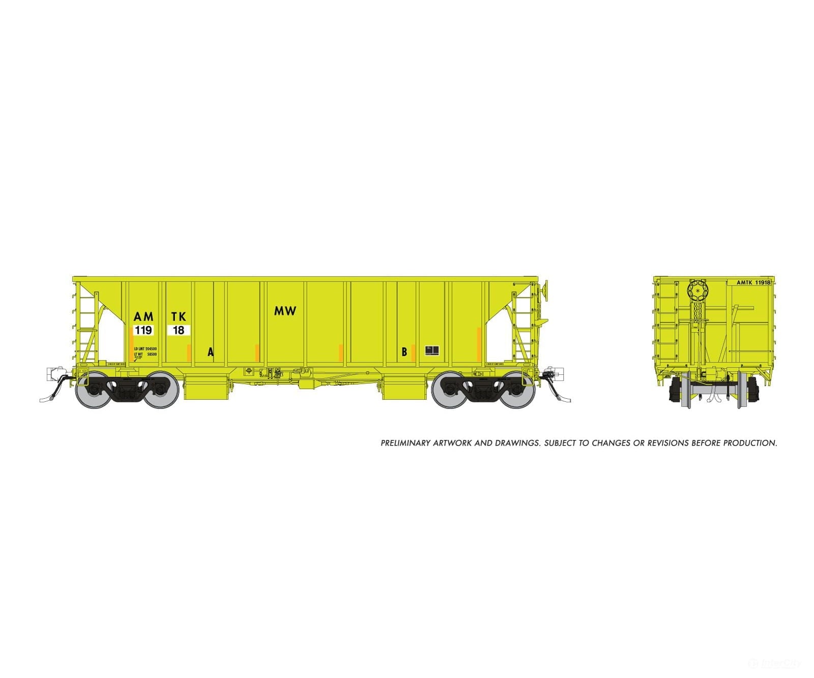 Rapido 158018A Ho Nsc Ballast Car: Amtrak - Late: Single Car Freight Cars