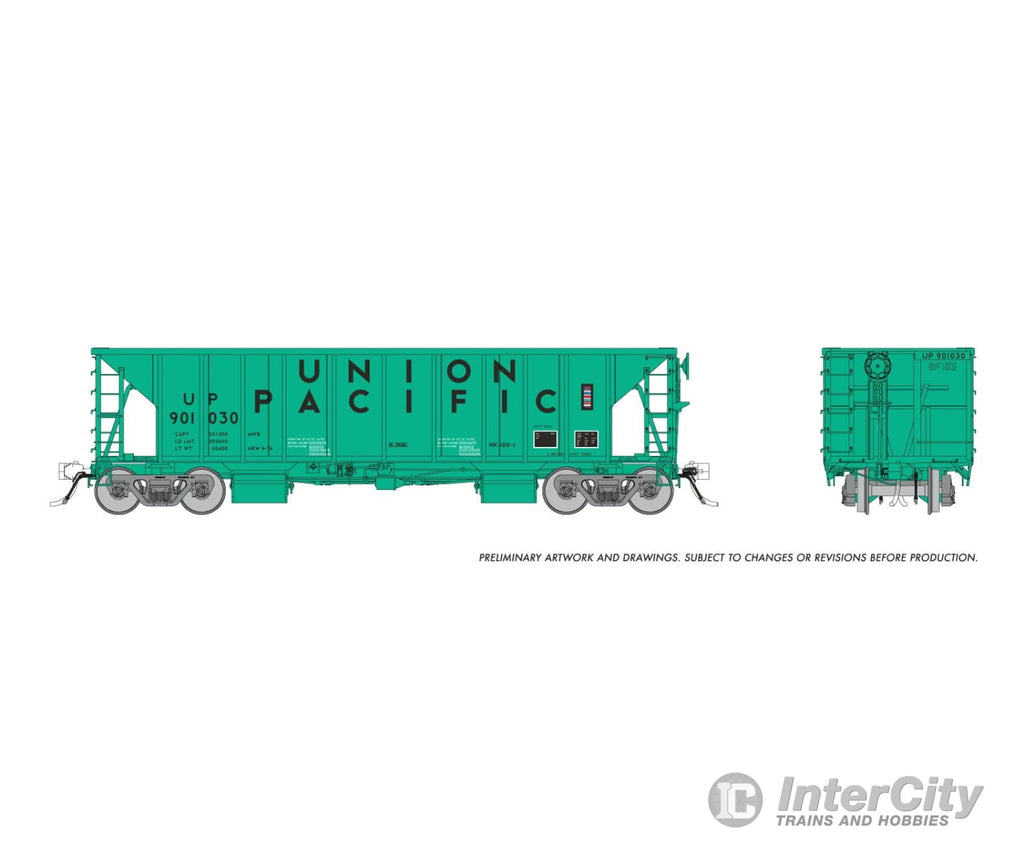 Rapido 158021 Ho Nsc Ballast Car: Union Pacific - Early: 3-Pack #2 Freight Cars