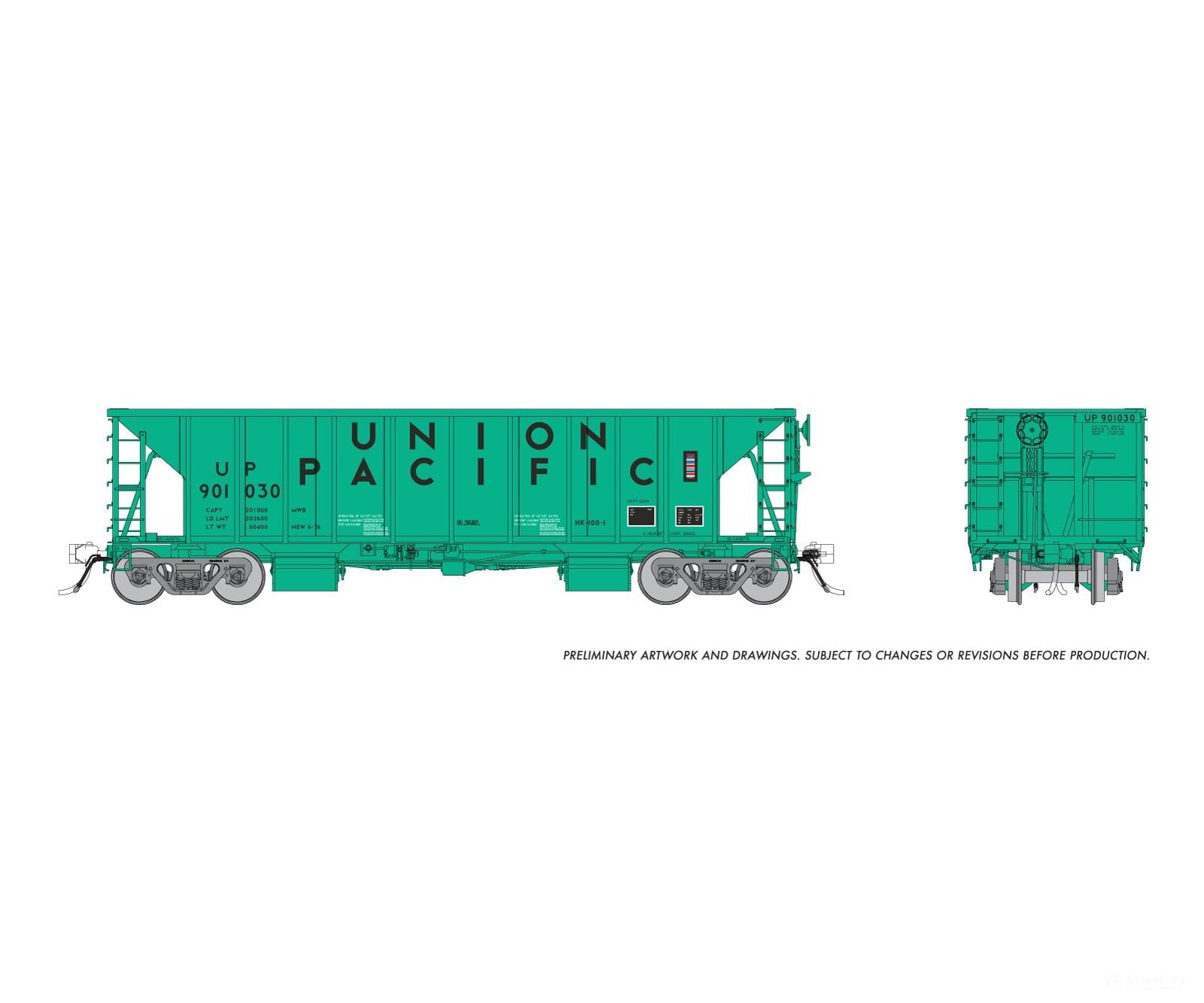 Rapido 158021A Ho Nsc Ballast Car: Union Pacific - Early: Single Car #2 Freight Cars