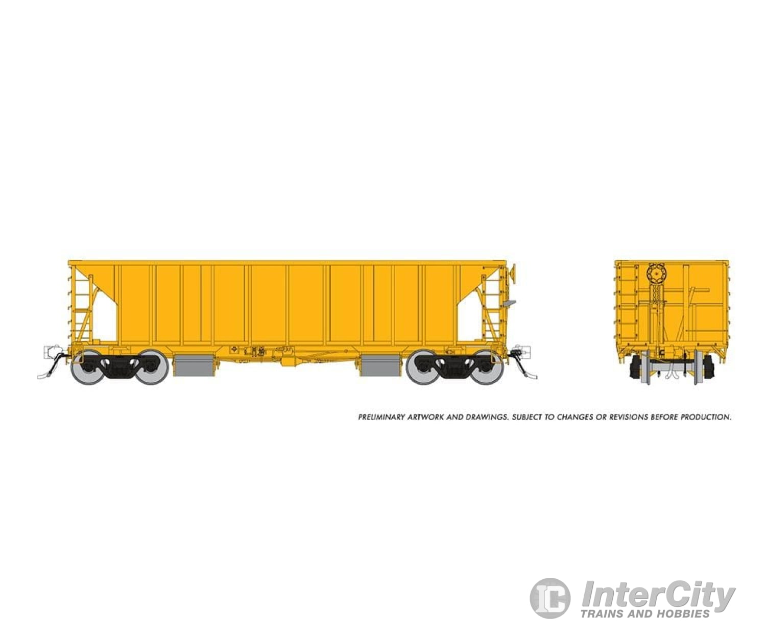 Rapido 158098 Ho Nsc Ballast Car: Yellow Unlettered - Single Car Freight Cars