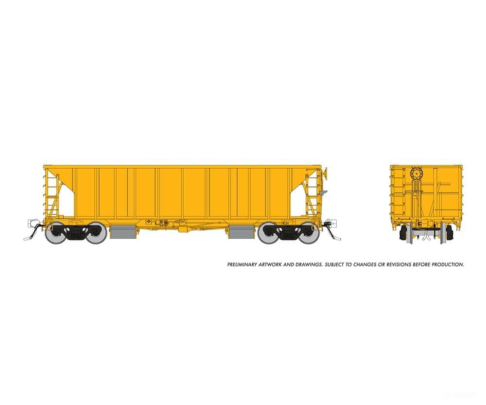 Rapido 158098 Ho Nsc Ballast Car: Yellow Unlettered - Single Car Freight Cars