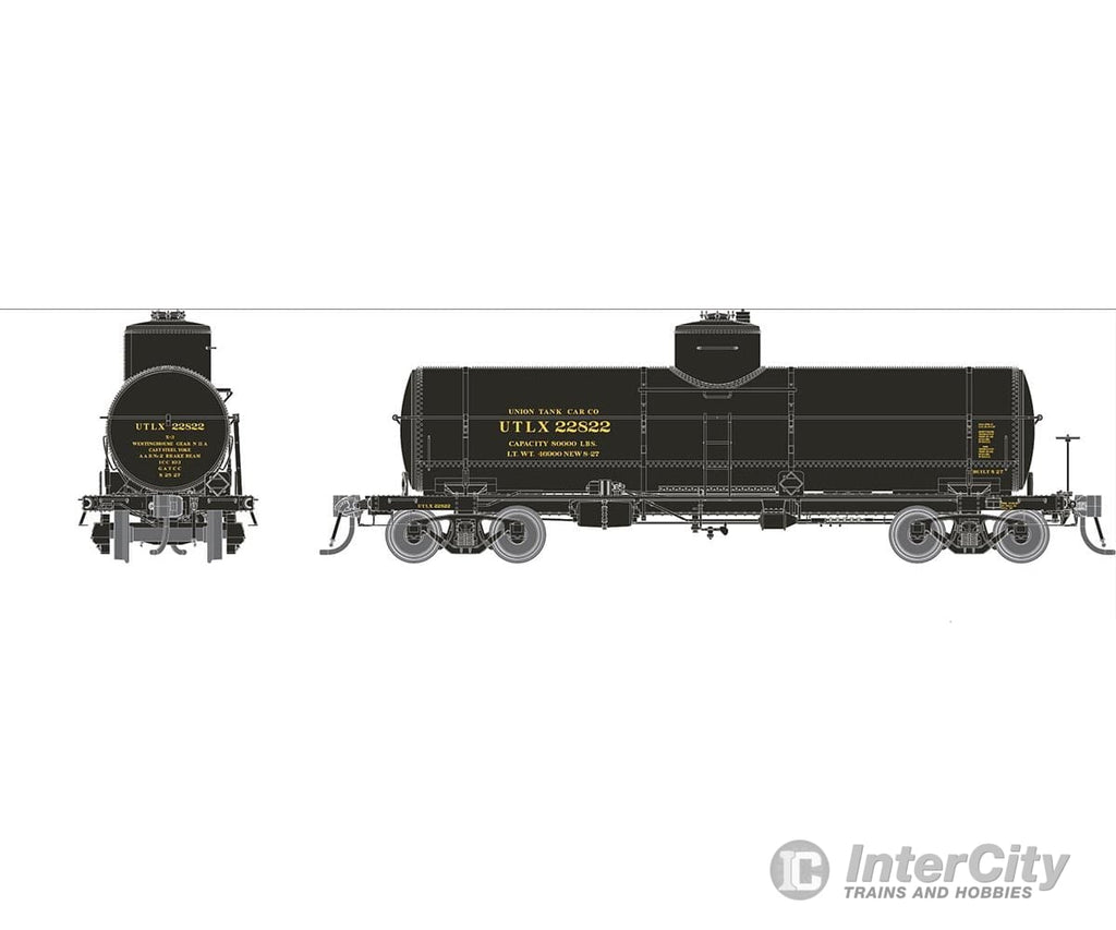 Rapido 159102 HO Union X-3 8K gal Tankcar: UTLX - 1927 Paint Scheme: 6-Pack #1 Freight Cars