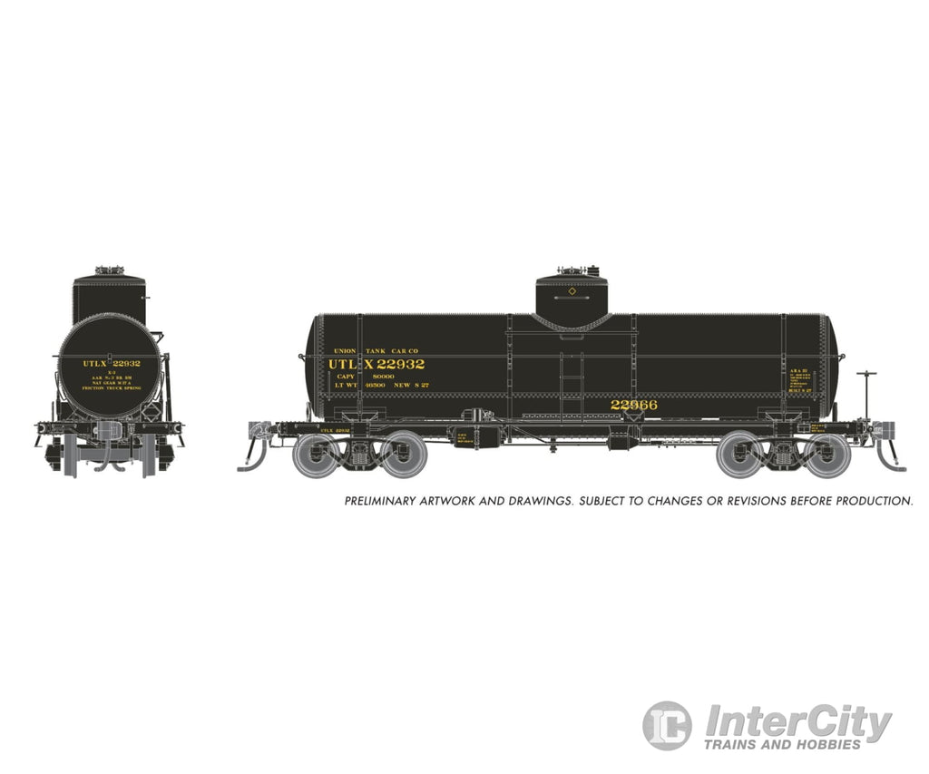 Rapido 159104A HO Union X-3 8K gal Tankcar: UTLX - 1950s Paint Scheme: Single Car #3 Freight Cars