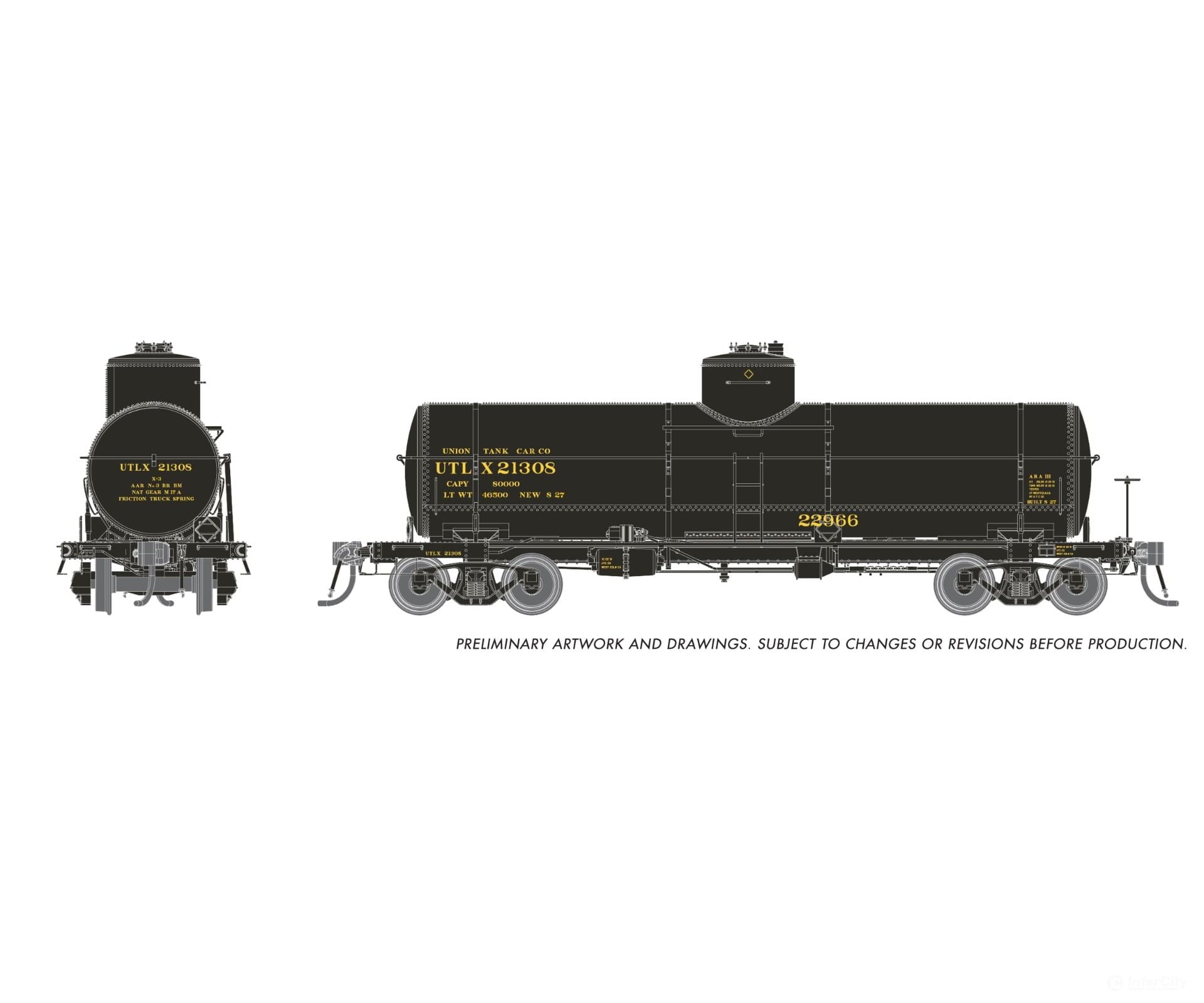 Rapido 159105A HO Union X-3 8K gal Tankcar: UTLX - 1950s Paint Scheme: Single Car #4 Freight Cars