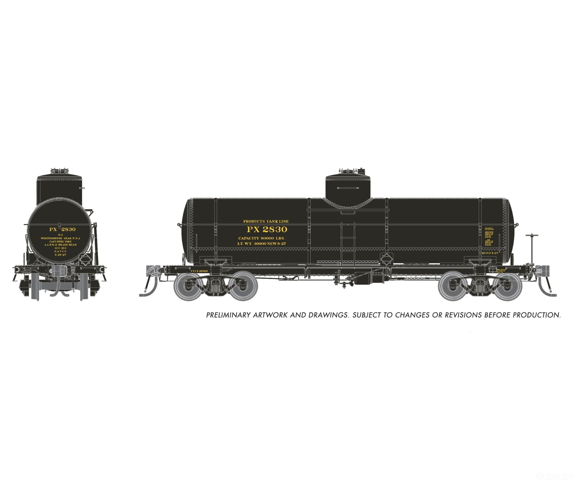 Rapido 159106 HO Union X-3 8K gal Tankcar: Products Tank Line: 6-Pack #2 Freight Cars