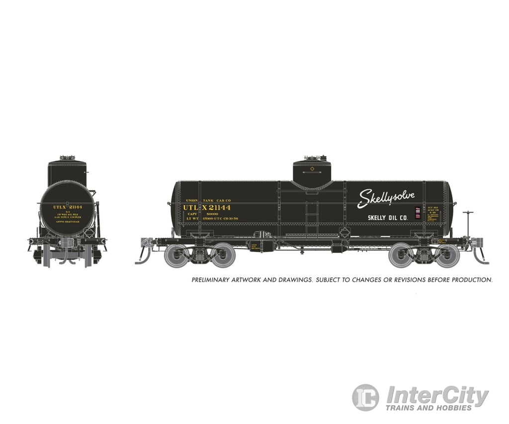 Rapido 159109 HO Union X-3 8K gal Tankcar: UTLX - Skellysolve Later: #21144 Freight Cars