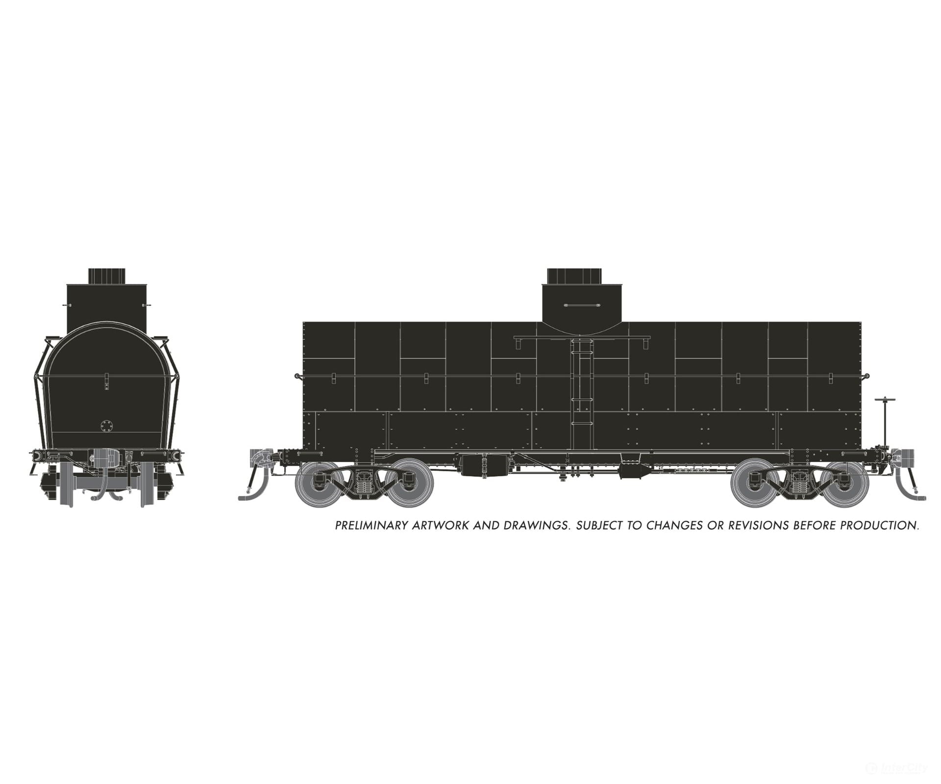 Rapido 159399 HO Union X-3 ’Breadbox’ Tankcar: Undecorated w/AB-Brakes Freight Cars