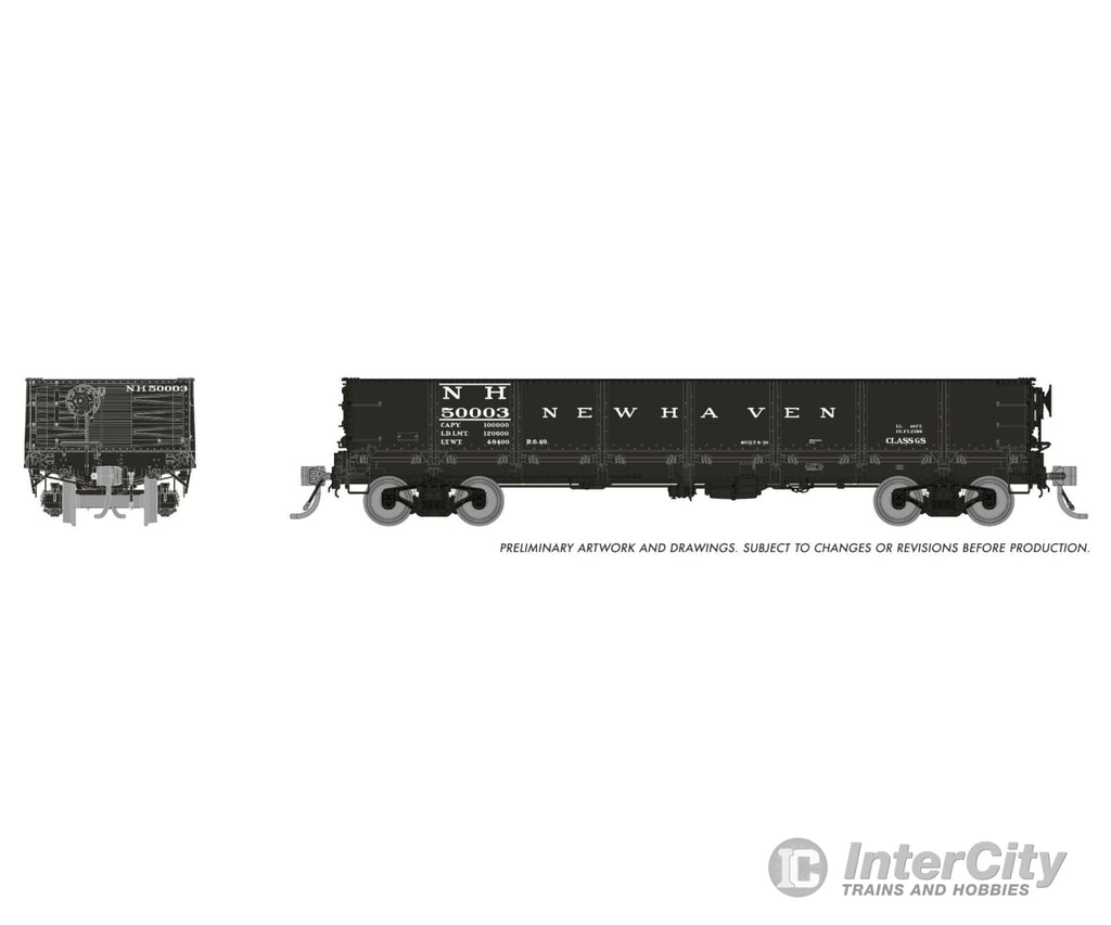 Rapido 163015 HO 40’ Drop Bottom Gondola: New Haven: 6-Pack Freight Cars
