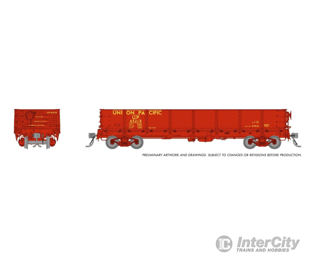 Rapido 163017A HO 40’ Drop Bottom Gondola: Union Pacific: Single Car Freight Cars