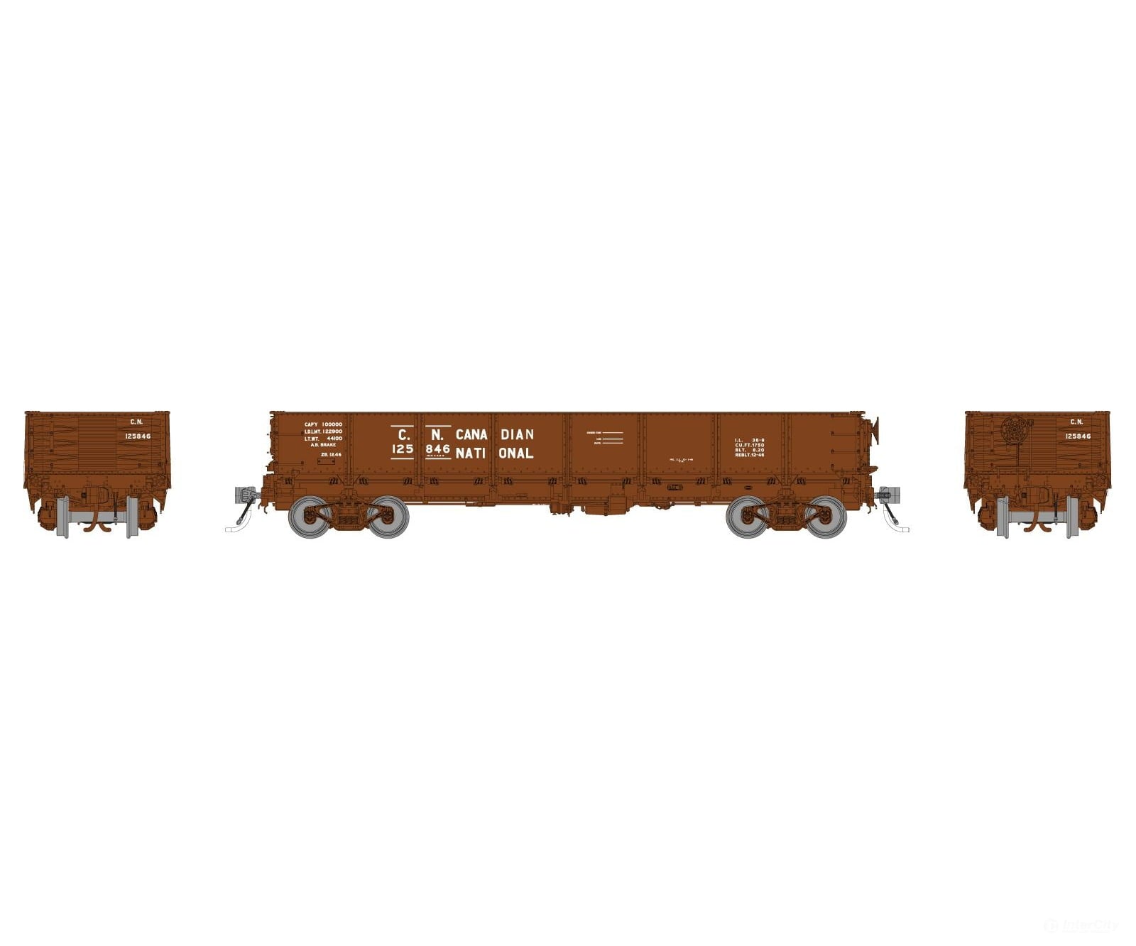 Rapido 163019A HO 40’ Drop Bottom Gondola: Canadian National - 9’’ Lettering: Single Car - Freight Cars